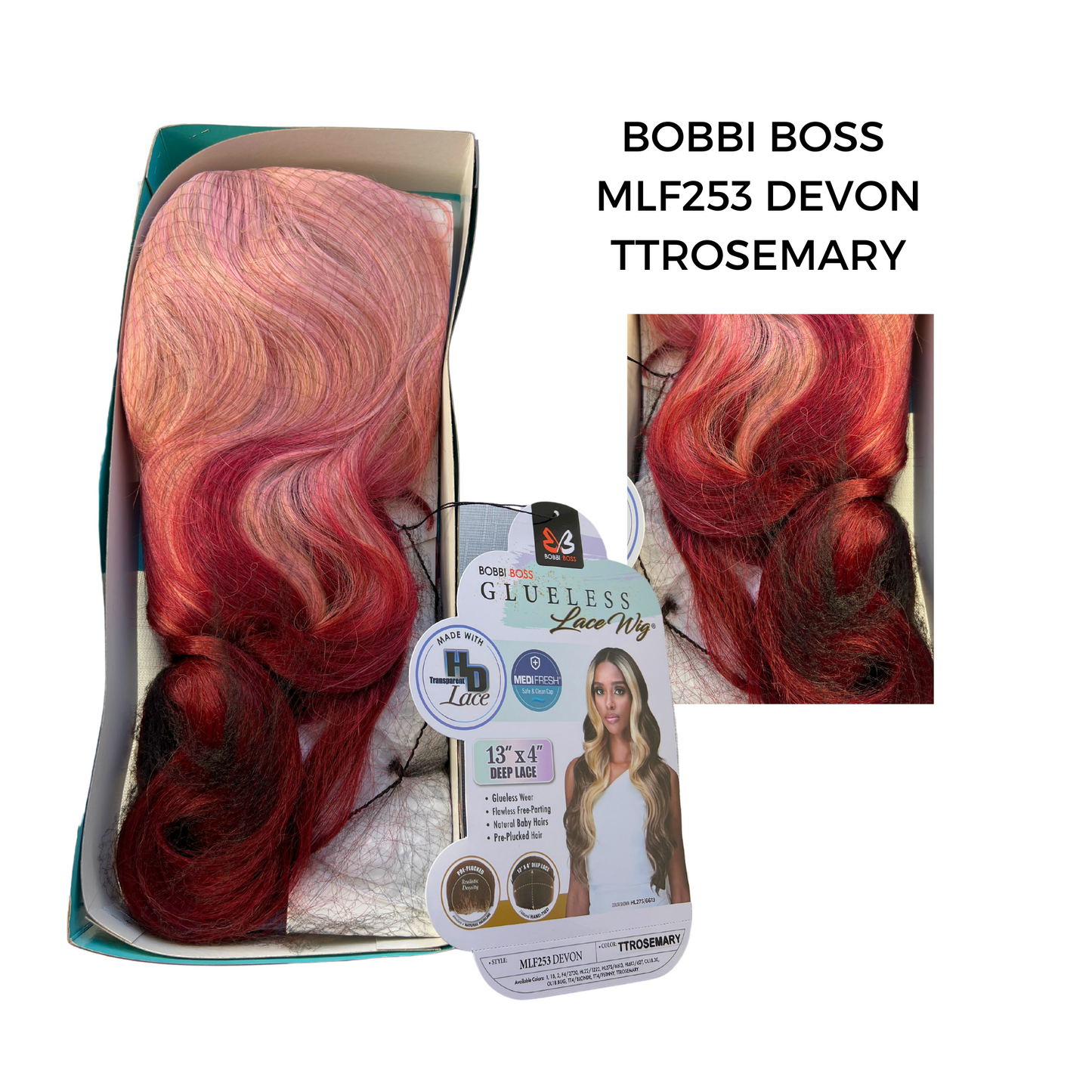Bobbi Boss Glueless Premium Synthetic 13 x 4 Deep HD Lace Frontal Wig - MLF253 Devon