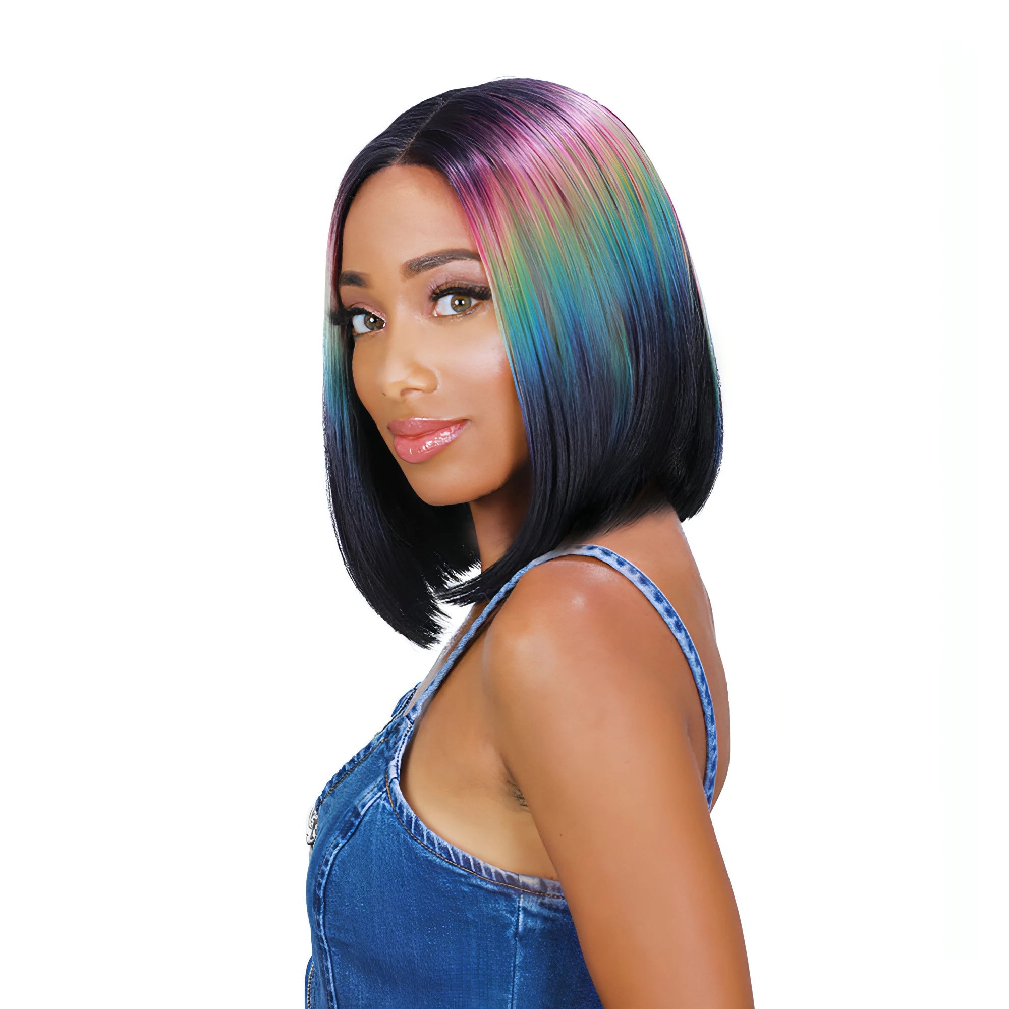 Rainbow Holographic Wig Zury Sis BYD LACE H BEN TIEDYE BK