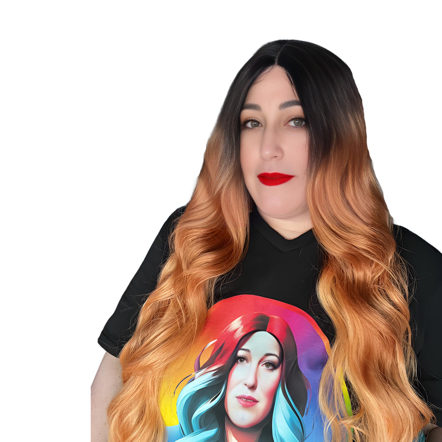 Charlotte - Ombre Peach synthetic lace front wig