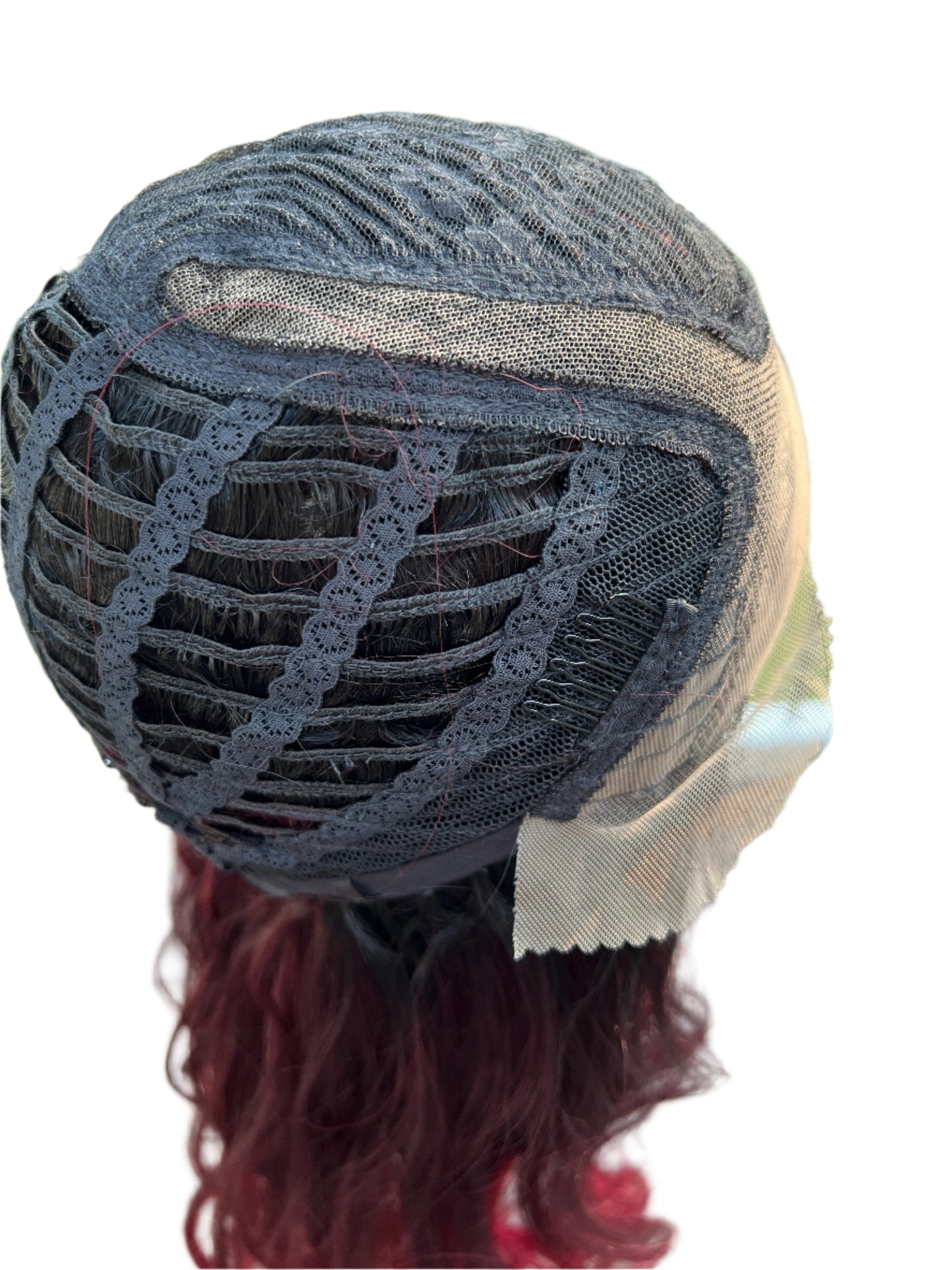 Tara - Red lacefront wig - Dark root ombre reds synthetic lace front wig
