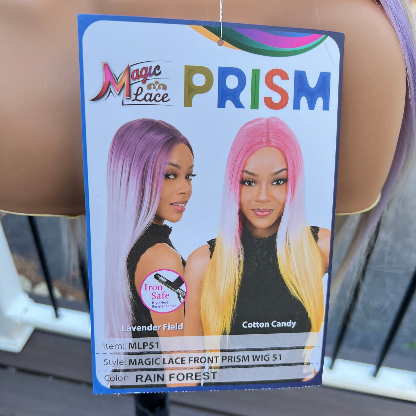 Chade Blue and Purple Ombre Lace Front Wig – Long Straight Synthetic Hair