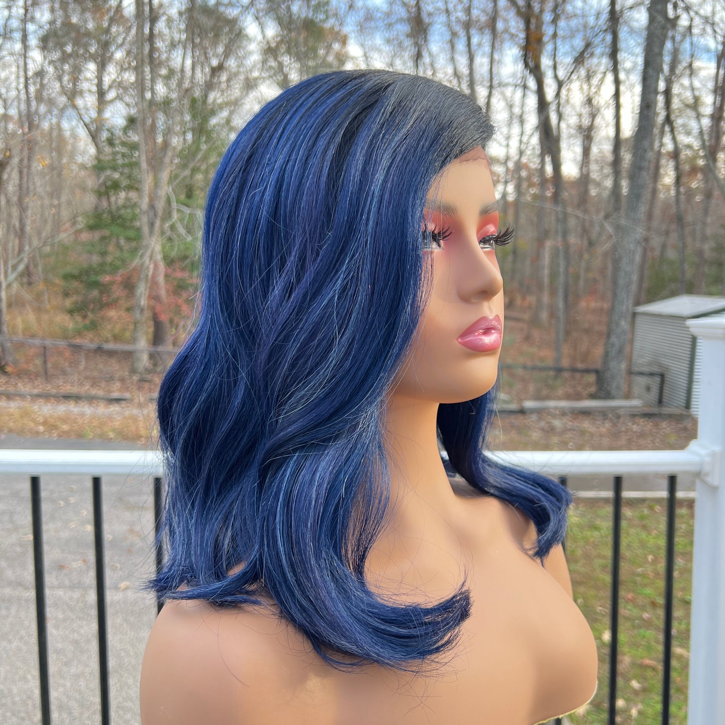 Natasha - Two Tone Black and Blue Lace front Wig