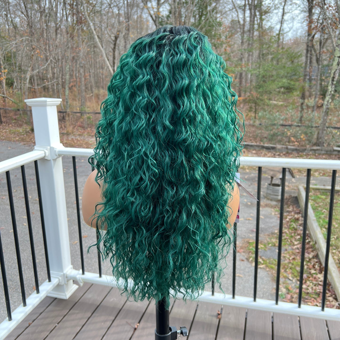 Green curly wig Sensationnel Lace Front Wig Dashly Wig UNIT 3 - T1B Jade