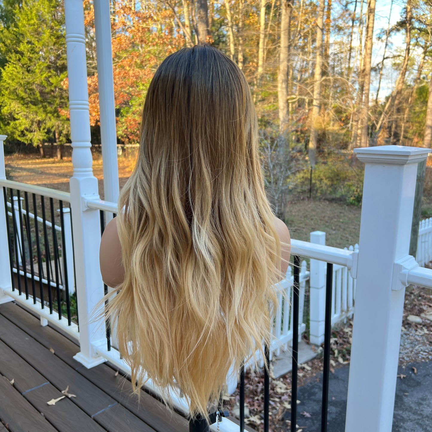Persephone - Dark root ombre brown blonde wig