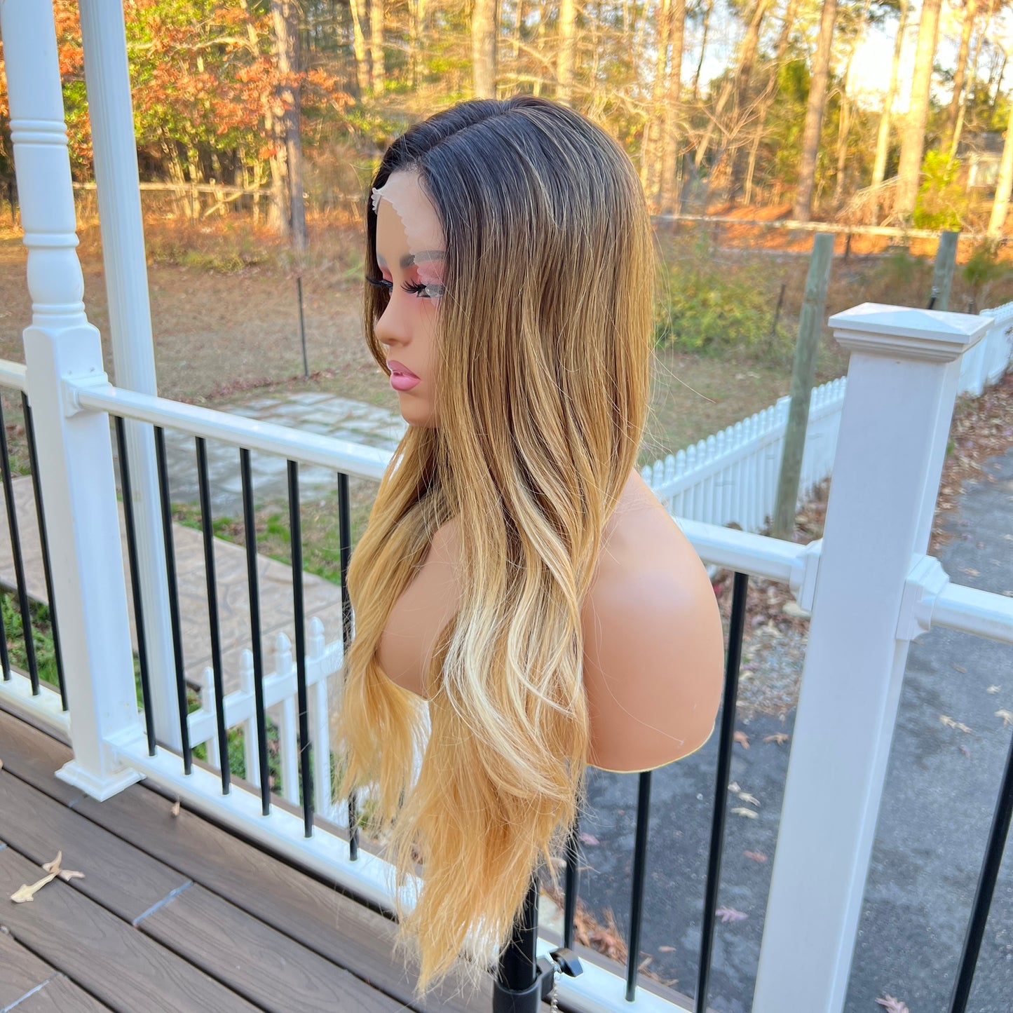 Persephone - Dark root ombre brown blonde wig