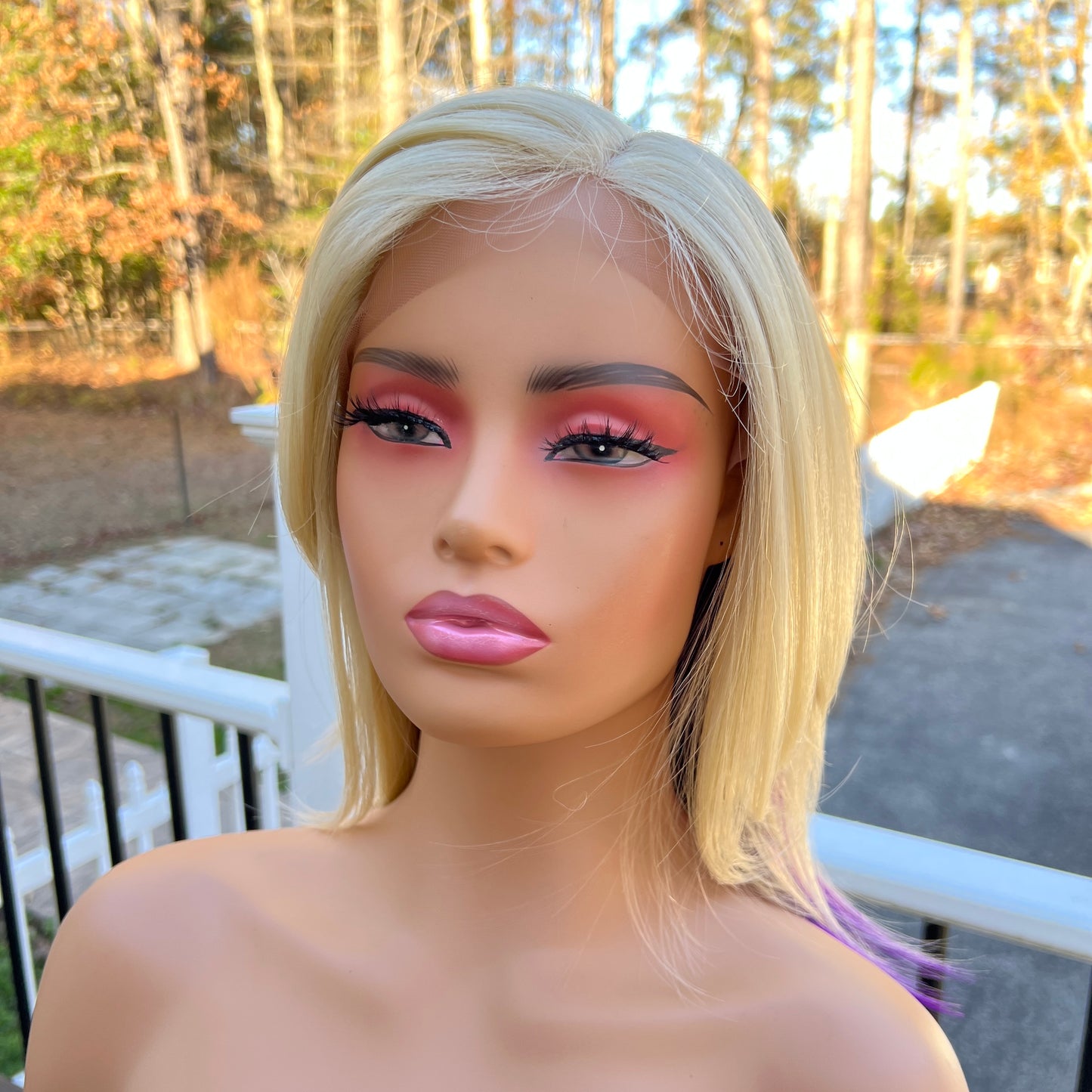 Motown Tress Bibi Blonde purple Heat friendly synthetic lace front wig