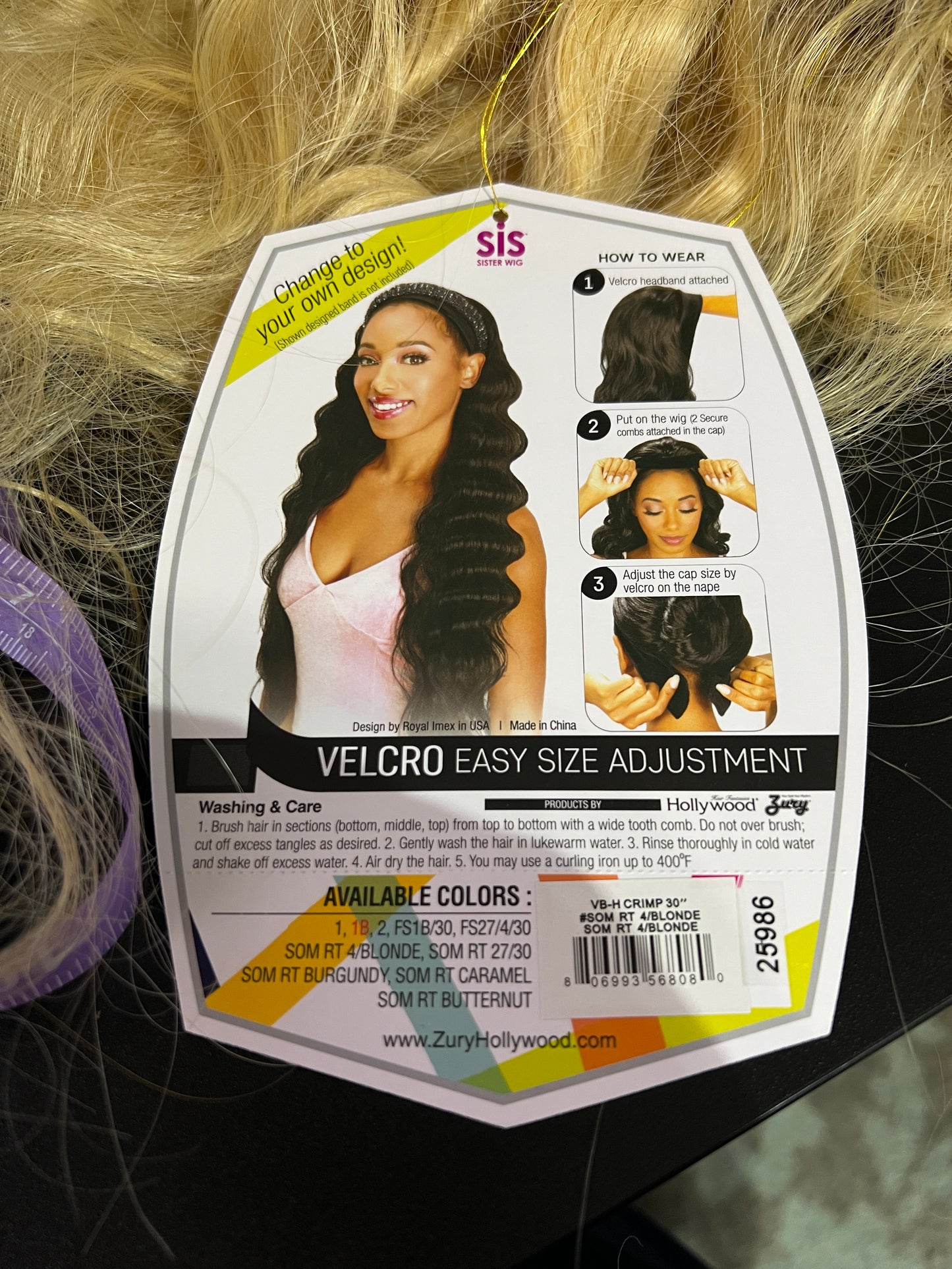 Zury Sis Synthetic Hair Headband Wig - VB H CRIMP 30"