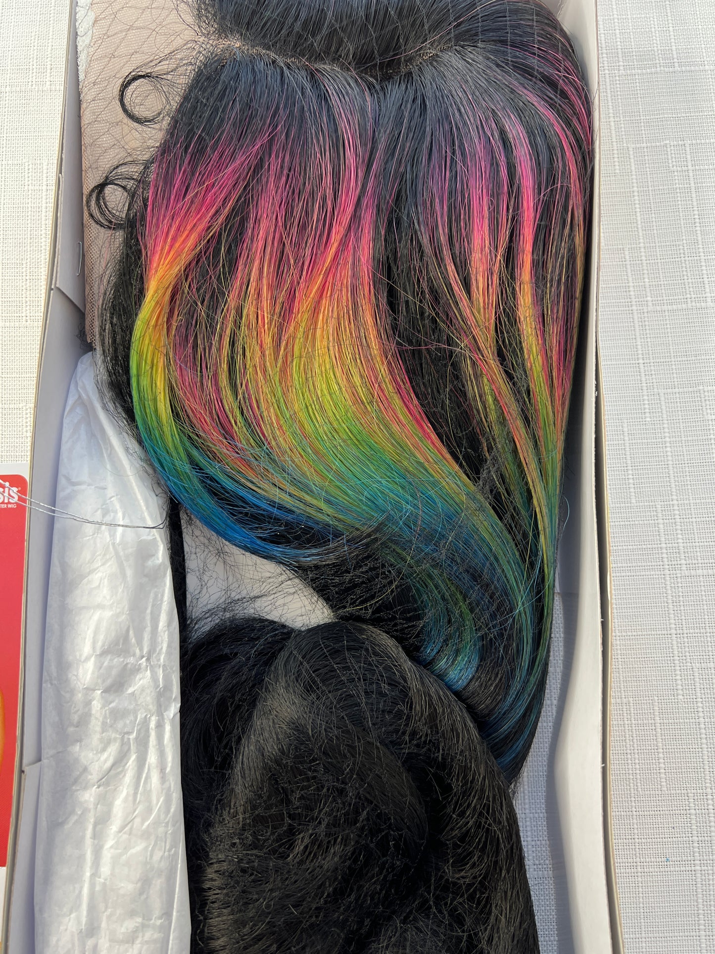 Rainbow Tie Dye BK Wig - Zury Sis Honey Synthetic Wig HD Lace Front Wig - LF-HW IJU