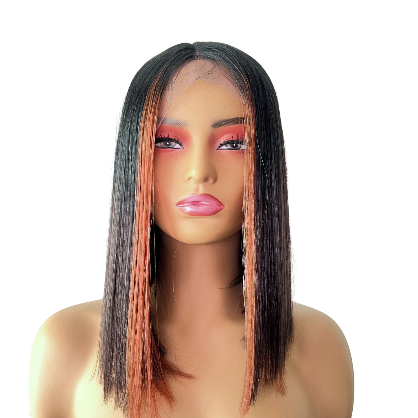 Jane - 12" 1B/350 sleek bob synthetic lace front wig