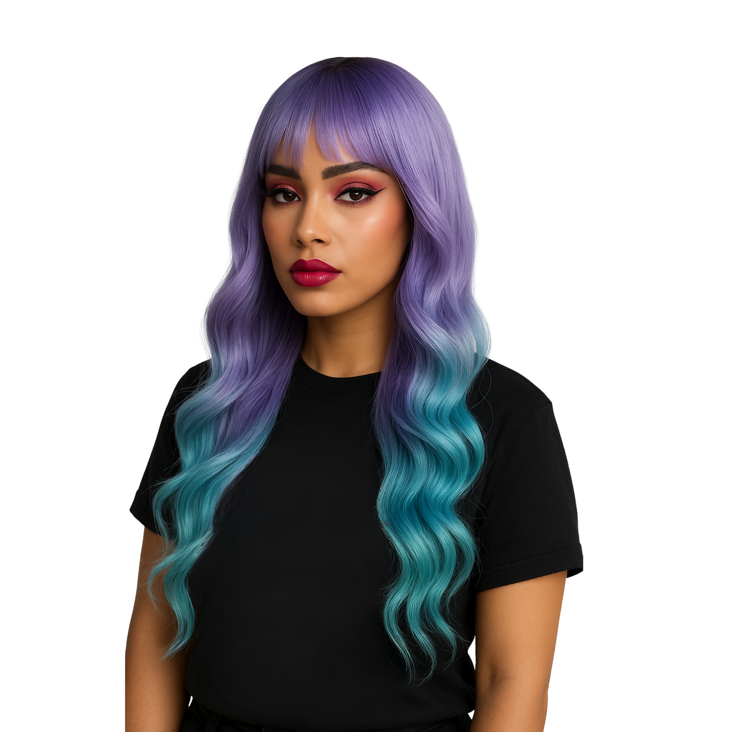 Melody - Purple and blue synthetic wig