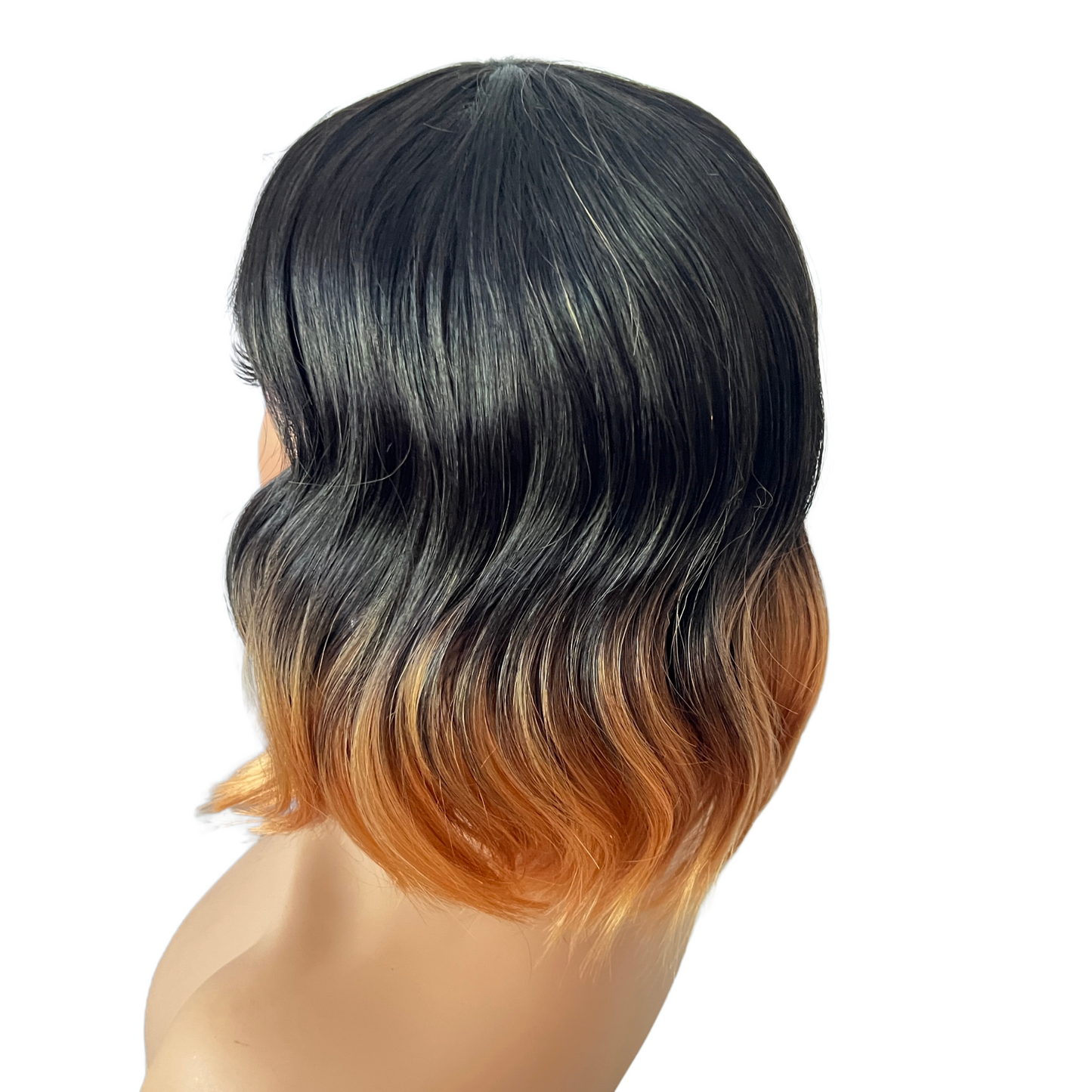 Autumn - Wig Black orange synthetic wig with bangs