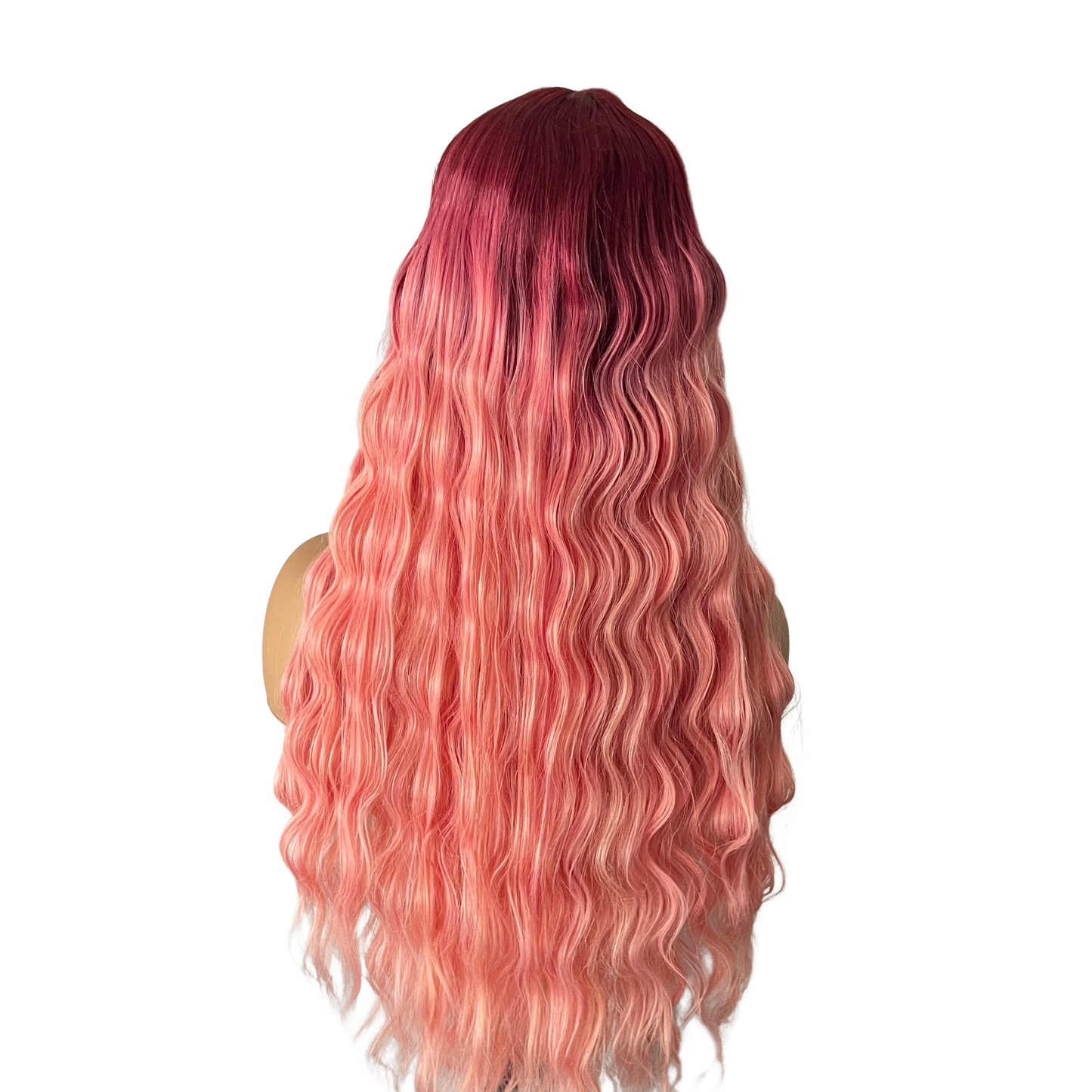 Angelique - Ombre pink synthetic lace front wig