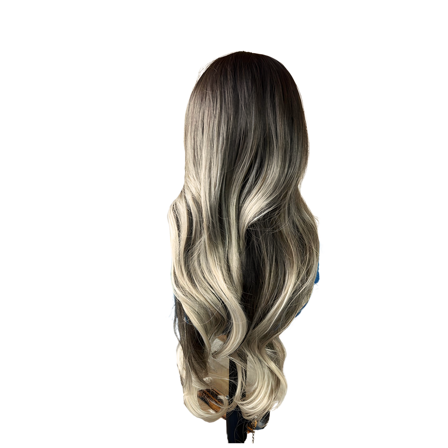 Isabella 24” Ash Brown & Blonde Synthetic Wig with Bangs – Heat Safe & Natural Look