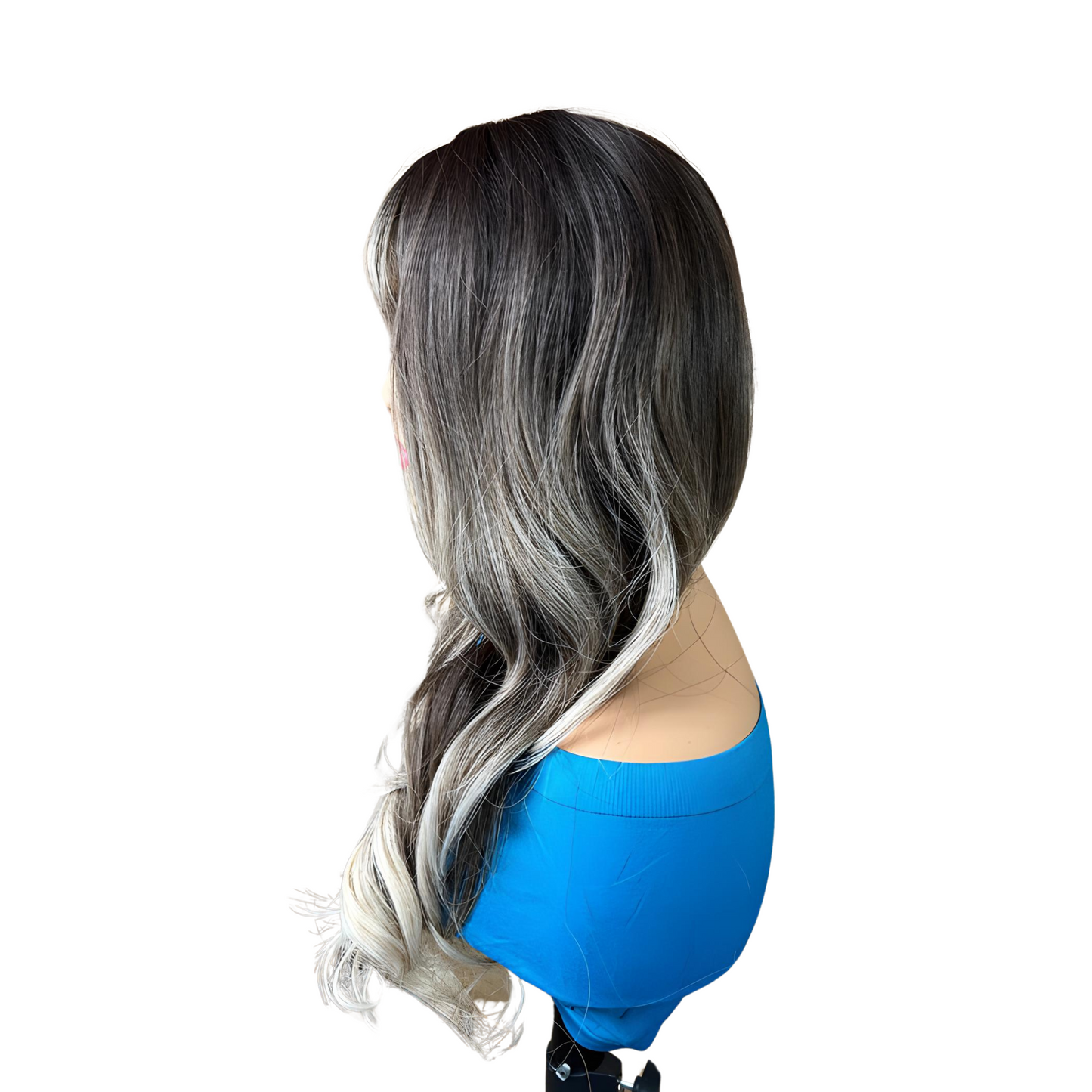 Isabella 24” Ash Brown & Blonde Synthetic Wig with Bangs – Heat Safe & Natural Look