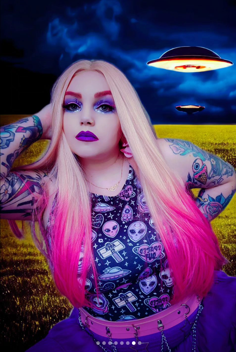 Strawberry Shortcake - Ombre pink long straight synthetic lace front wig