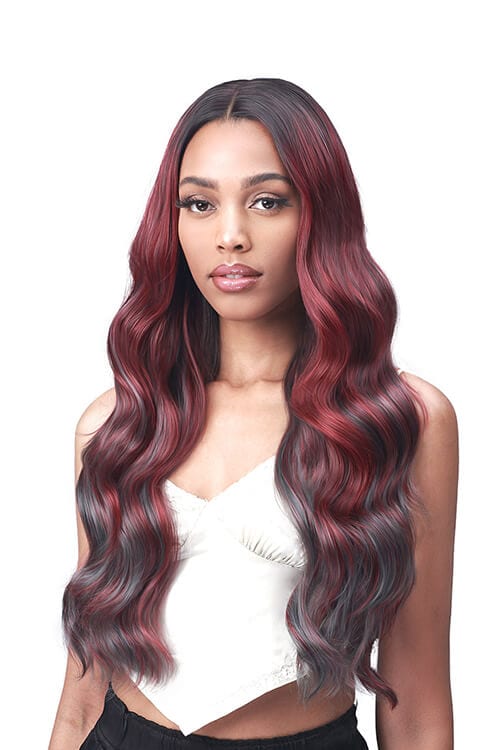 Red Gray Lace Front Wig Bobbi Boss Lace Front MLF554 Rosewood