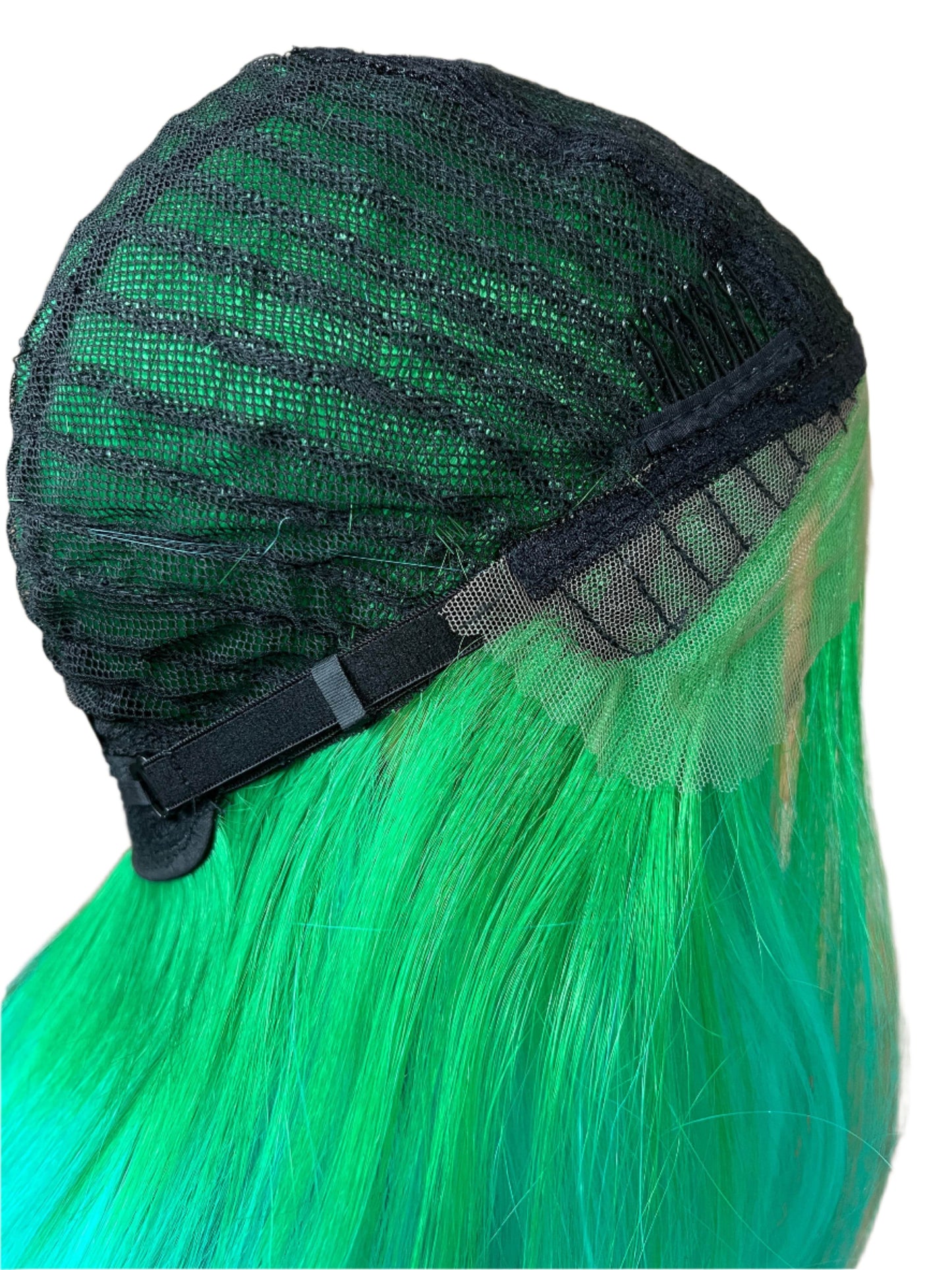 Envy 30” Lace Front Synthetic Wig – Extra-Long, 2-Tone Ombre Green