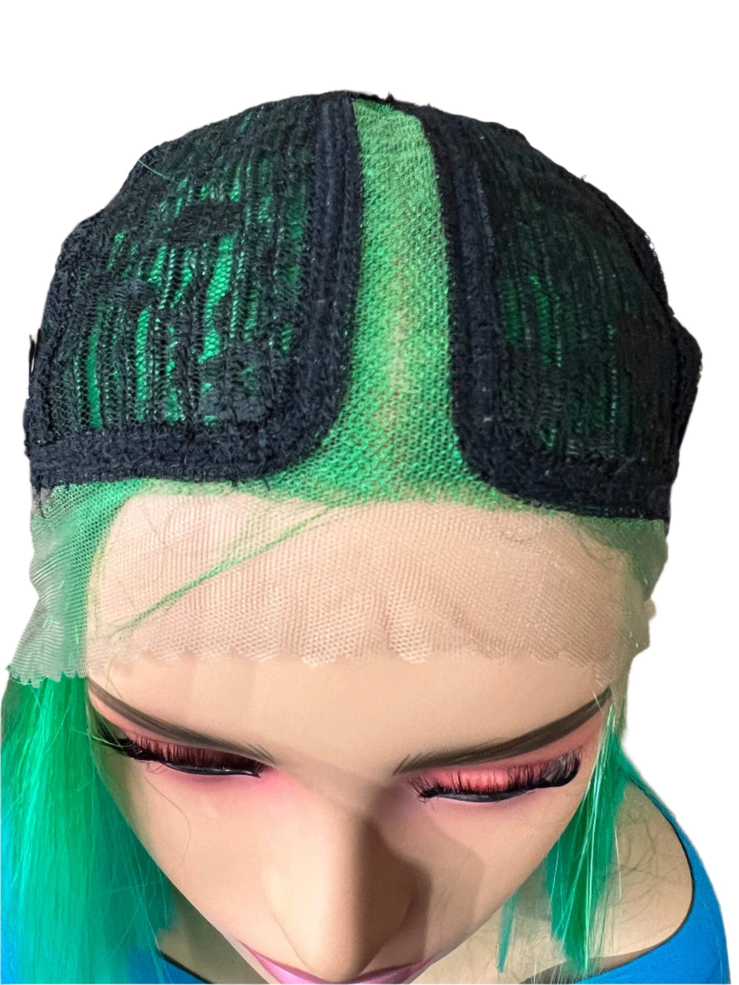 Envy 30” Lace Front Synthetic Wig – Extra-Long, 2-Tone Ombre Green