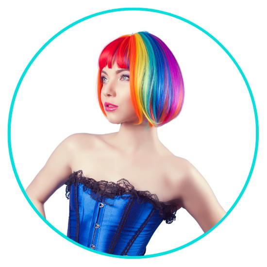 Rainbow wigs