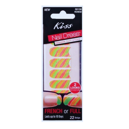 Neon Glitter Kiss Nail Dress 2 Looks Bolero Fashion Strips (58106 KDE02)