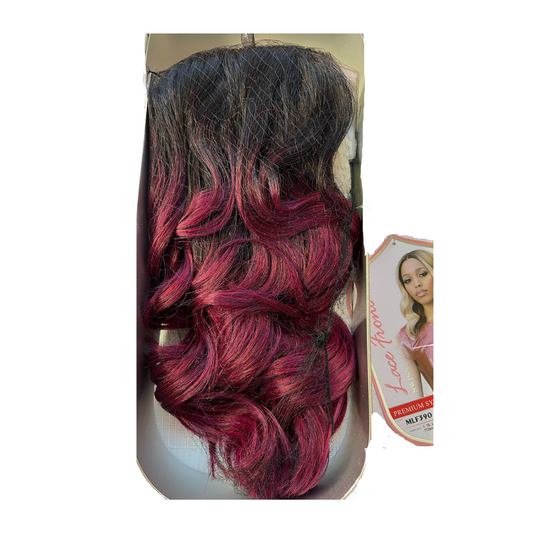 Bobbi Boss Amber Purple Red Lace Front Synthetic Wig