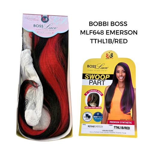 Bobbi Boss Swoop Part Series Synthetic Hair HD Lace Front Wig - MLF648 EMERSON