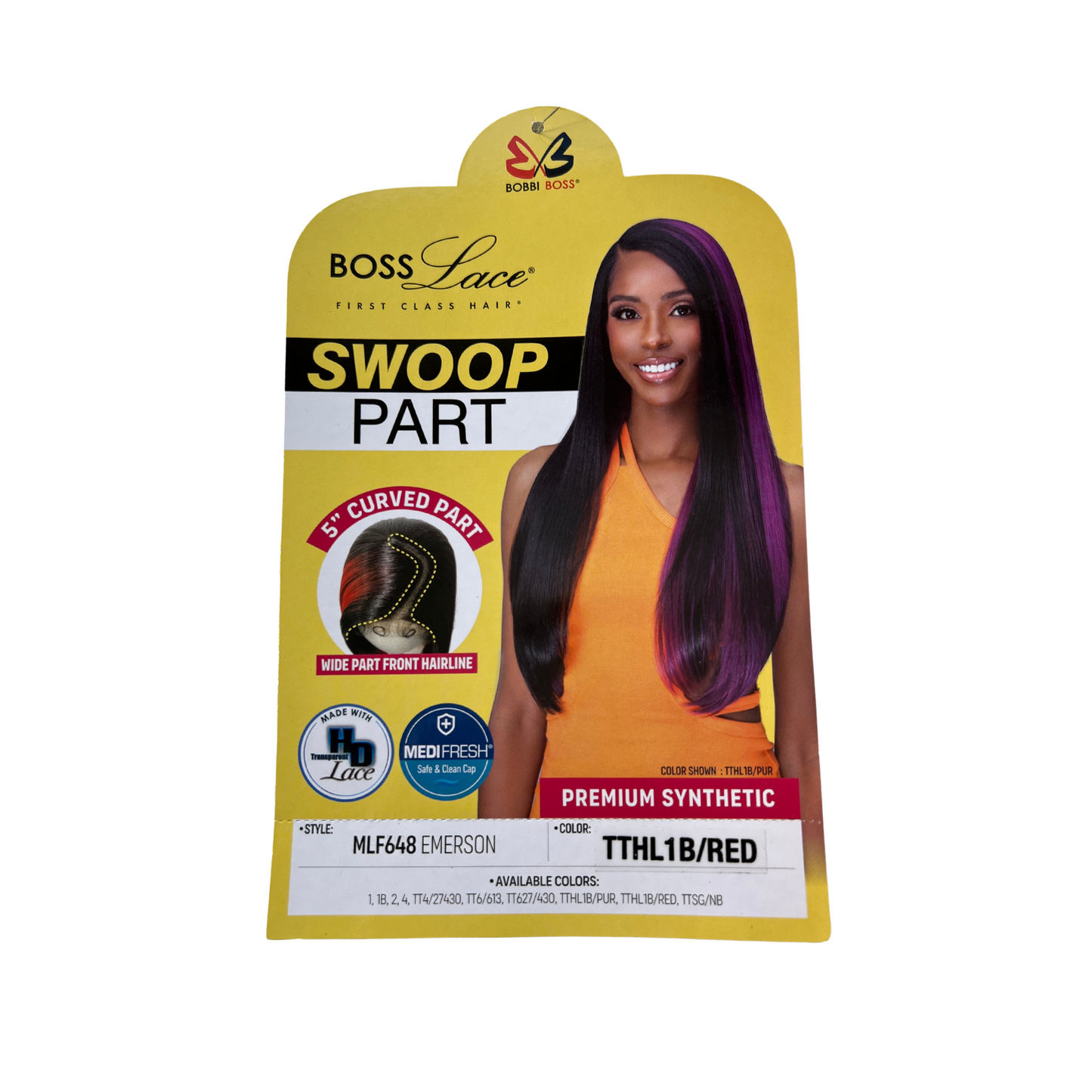 Bobbi Boss Swoop Part Series Synthetic Hair HD Lace Front Wig - MLF648 EMERSON