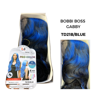 Blue and Black wig - Bobbi Boss HD Lace Front Wig 6" Deep Lace Part MLF632 Gabby