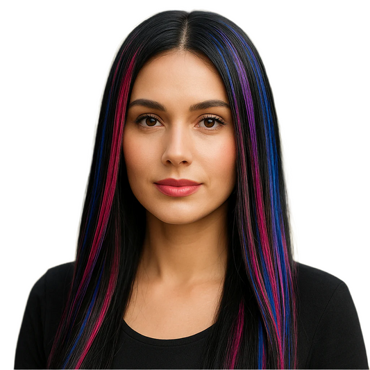 Candy Stripe - Black Rainbow lace front wig