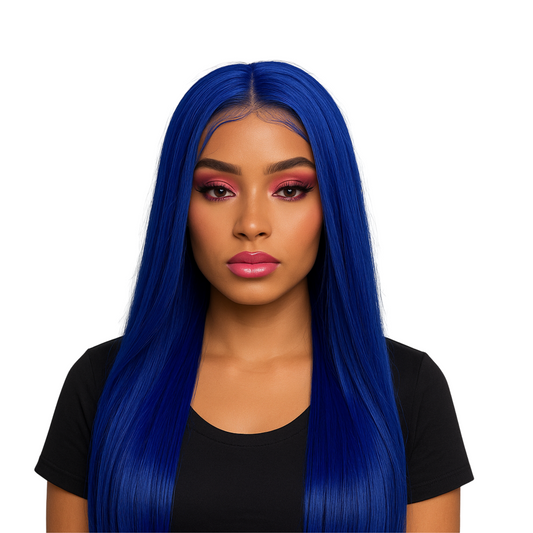 Blue bone straight lace front wig - Motown Tress Cyrus - FHBLUE