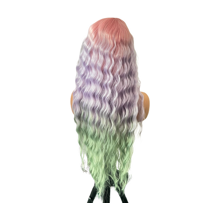 Ava - Rainbow pastel wig with bangs