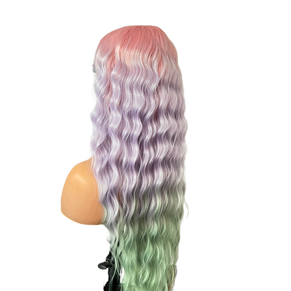 Ava - Rainbow pastel wig with bangs