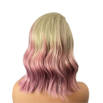 Avery - Blonde and pink ombre wig