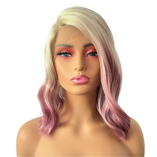 Avery - Blonde and pink ombre wig