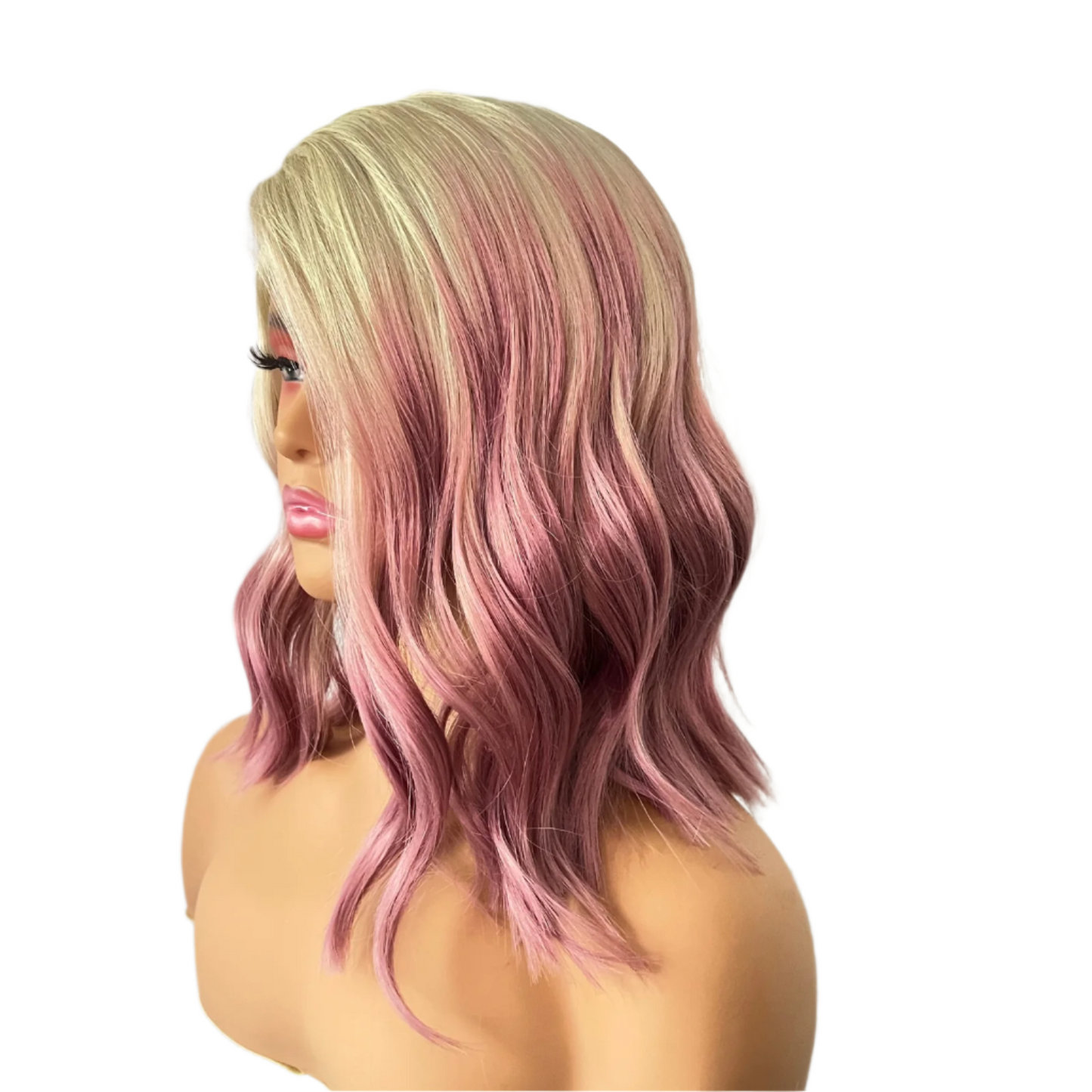 Avery - Blonde and pink ombre wig