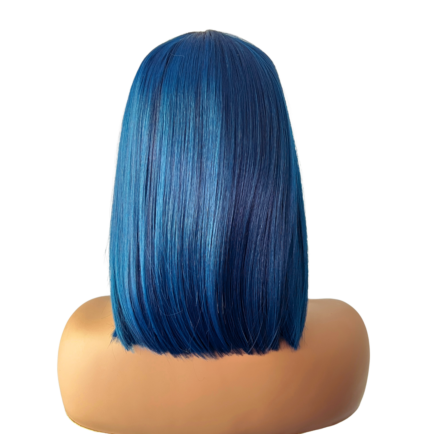 Capri - Dark root blue sleek bob synthetic lace front wig