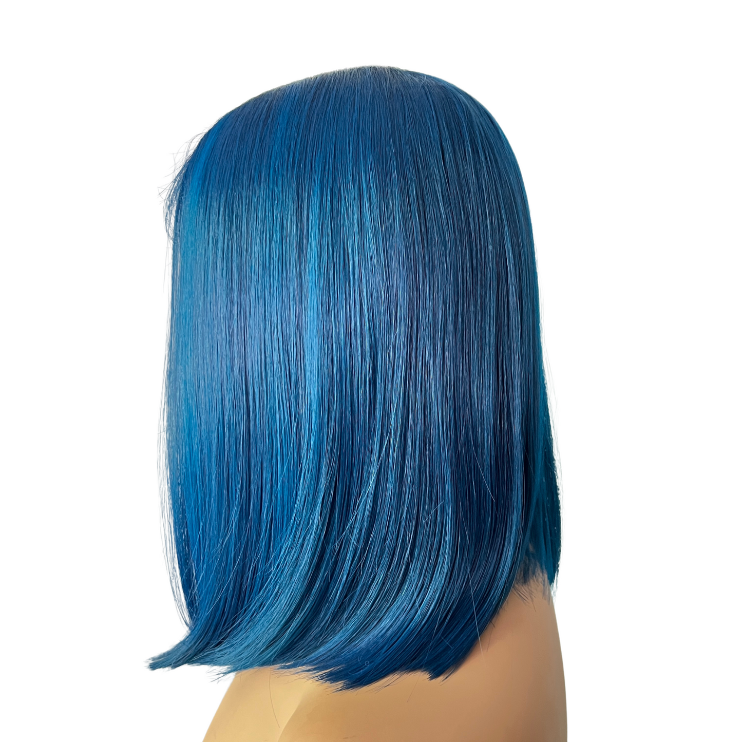 Capri - Dark root blue sleek bob synthetic lace front wig