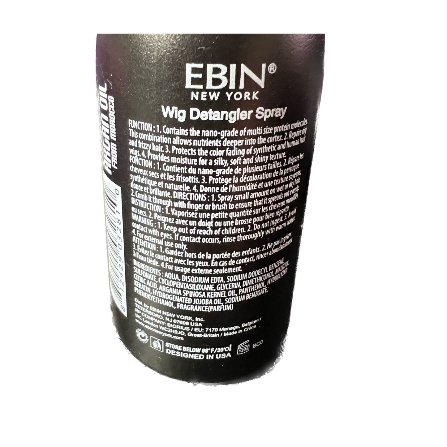 Ebin New York 5 Second Wig Detangler - 2OZ/ 60ML