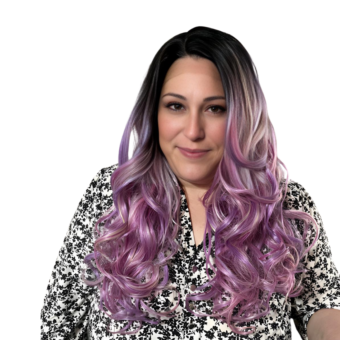 Ellie - Purple Synthetic lace front Wig