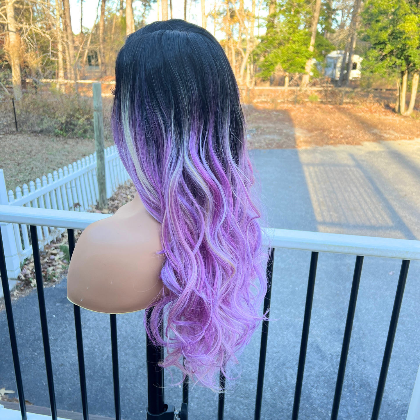 Ellie - Purple Synthetic lace front Wig