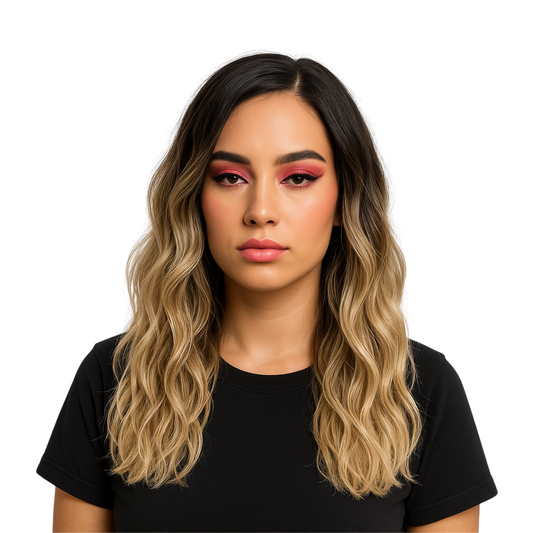 Eva 19” Dark Root Blonde Lace Front Wig – Monofilament Part for Natural Look