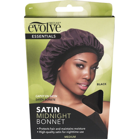 Evolve Essentials Satin Midnight Bonnet - Black