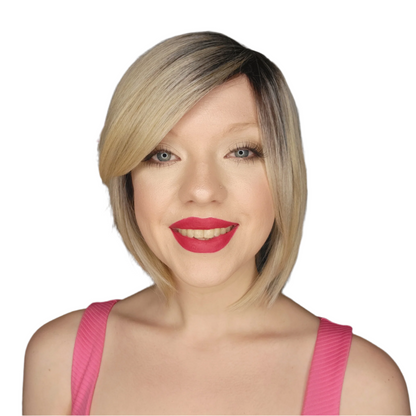 Meg-Short dark root blonde wig