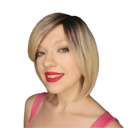 Meg-Short dark root blonde wig