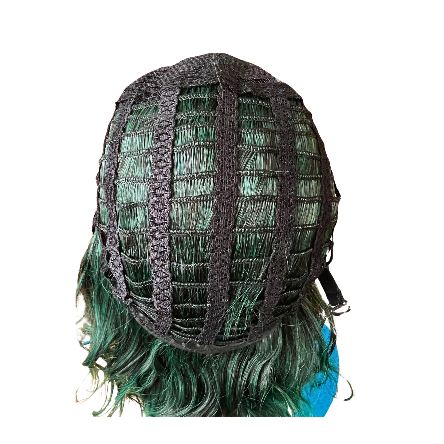 Holly - Black and Green wig with bangs