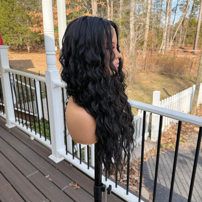 Shawna - 1B/Black lacefront wig black curly wig