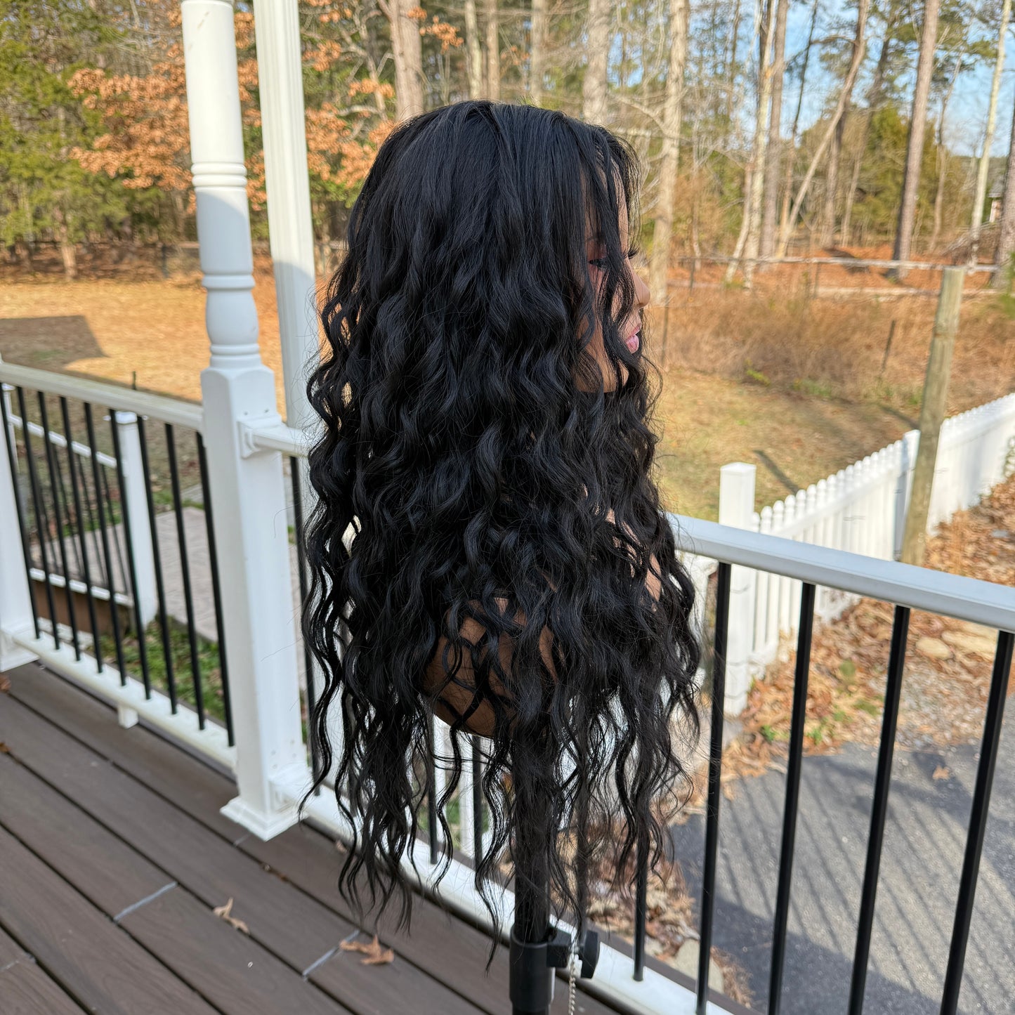 Shawna - 1B/Black lacefront wig black curly wig