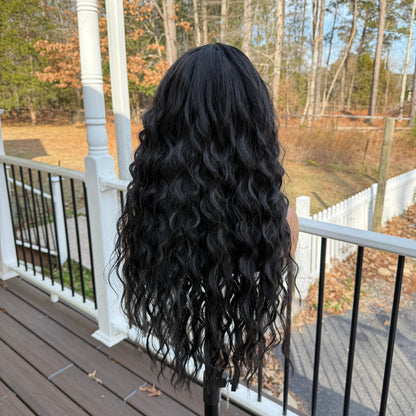 Shawna - 1B/Black lacefront wig black curly wig