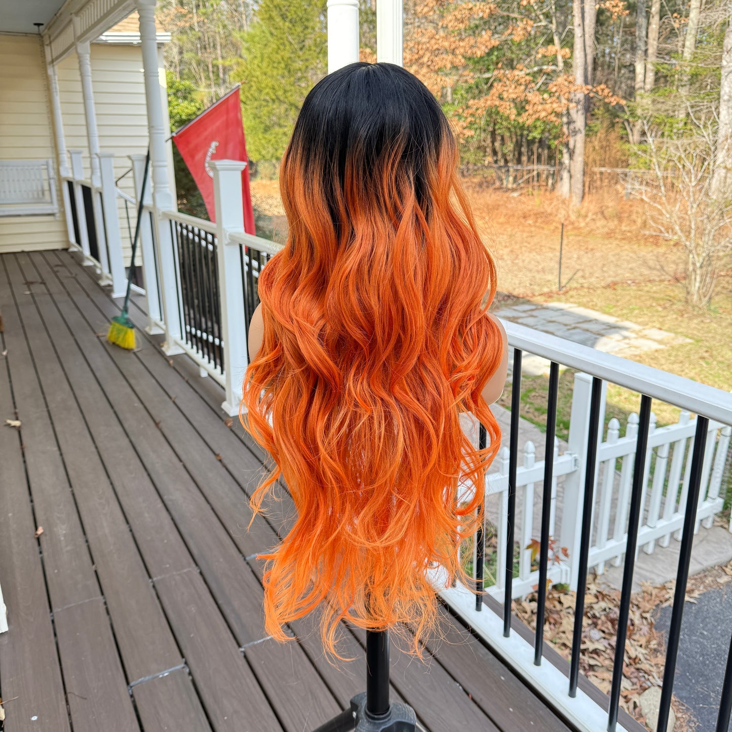 Clementine - Orange synthetic lace front wig