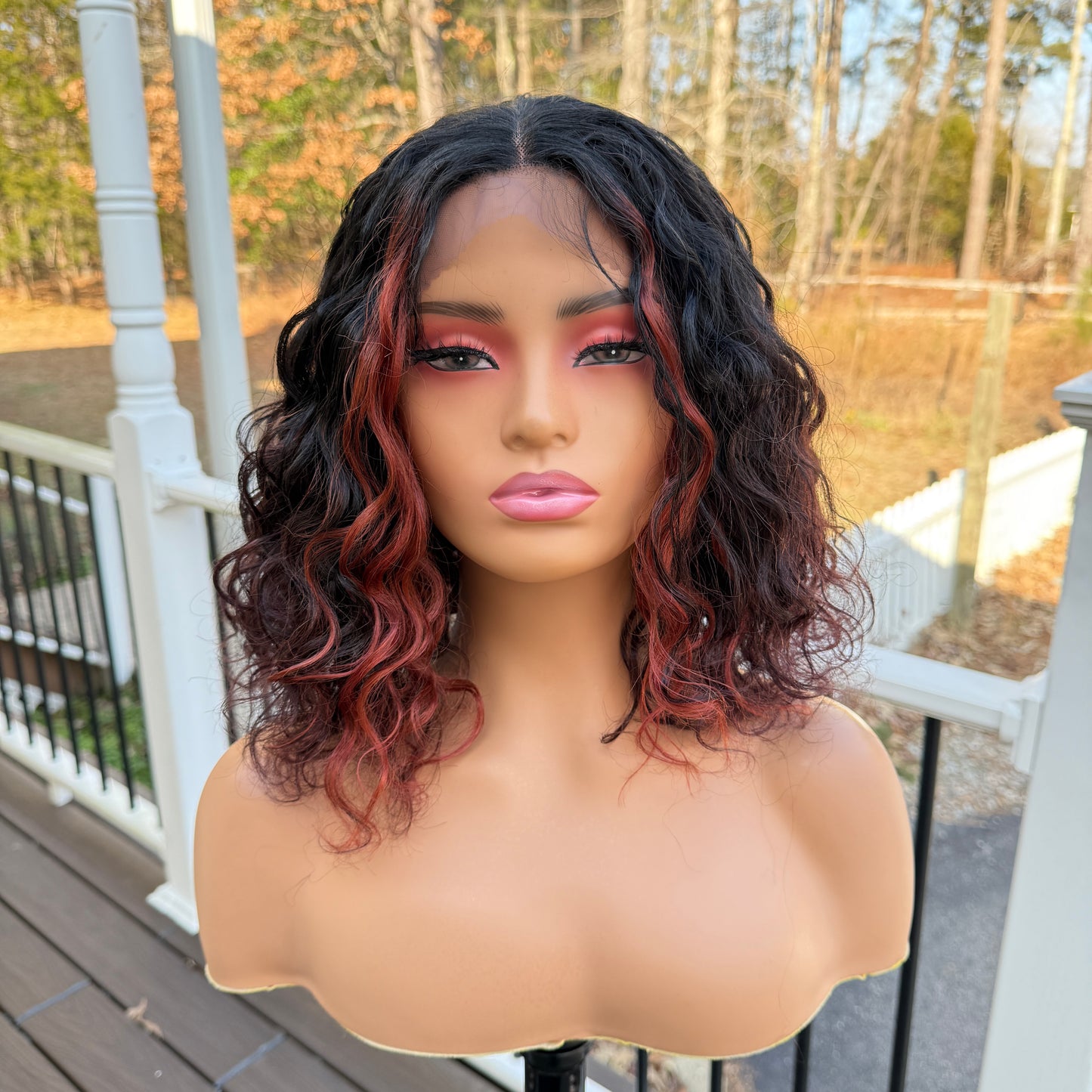 Josie -- 1B/350 curly super soft synthetic lace front wig